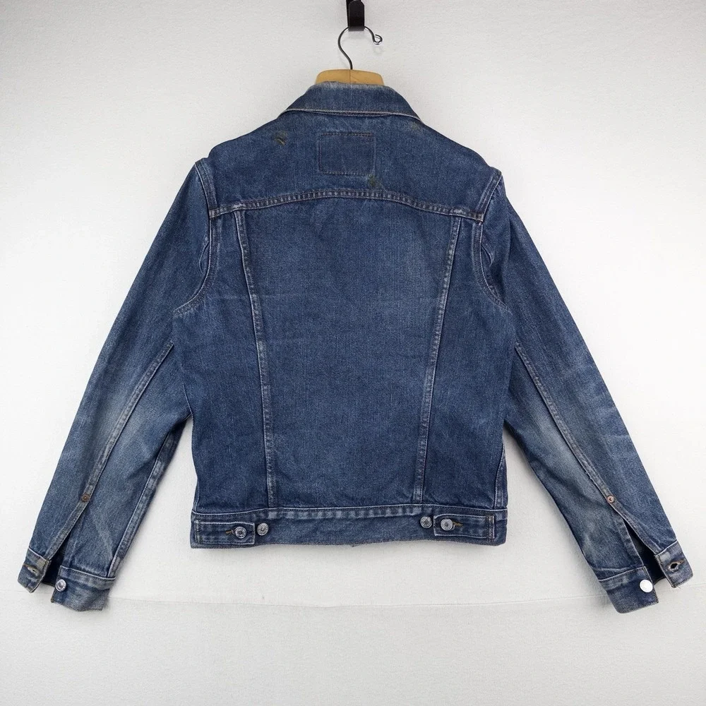 Levi's Denim Trucker Jacket Adult Medium Dark Wash Blue Jean Classic Type 3
